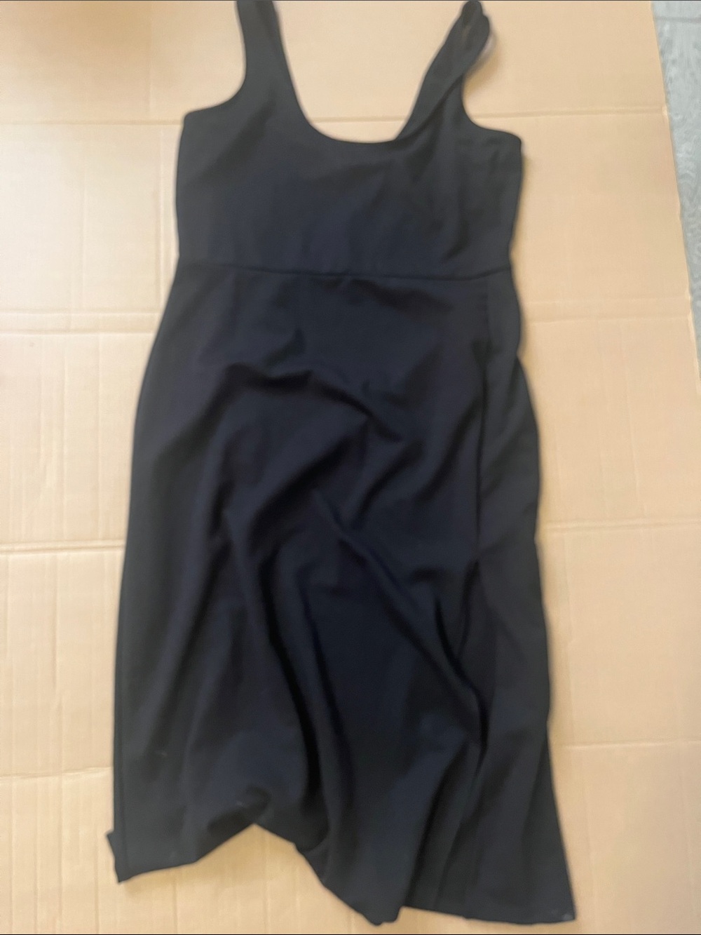 lush work dress tank black with front slit